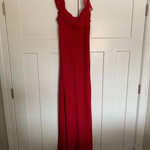 Red full length formal dress